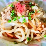 冷凍うどんで簡単♪【焼きうどん、醤油味】